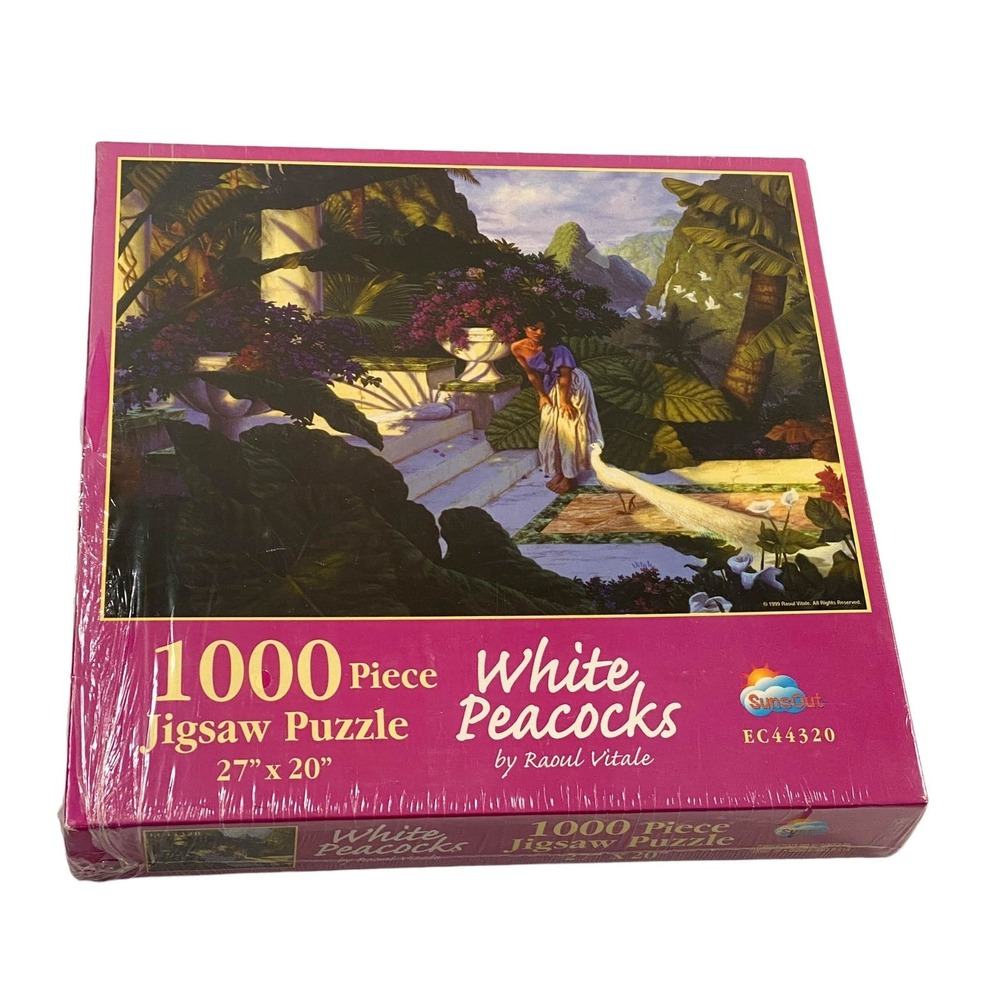 SunsOut White Peacocks 1000 Pcs Puzzle NEW